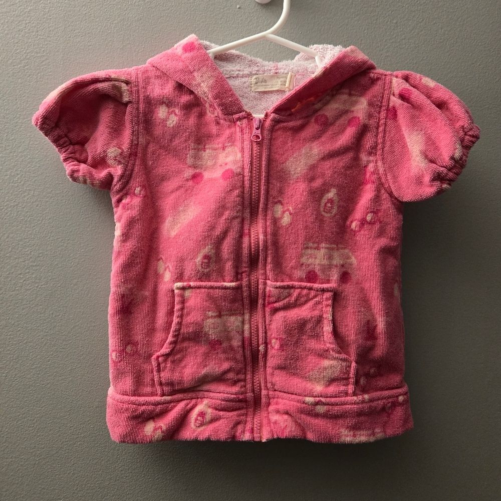 Barbie Monica + Andy Terry 100% Organic Cotton Short Sleeve Hoodie 2T Swim Cover